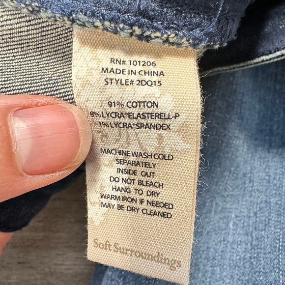 Soft Surroundings Ultimate High Rise Bootcut Jeans Stretchy Blue 10 - Picture 8 of 13